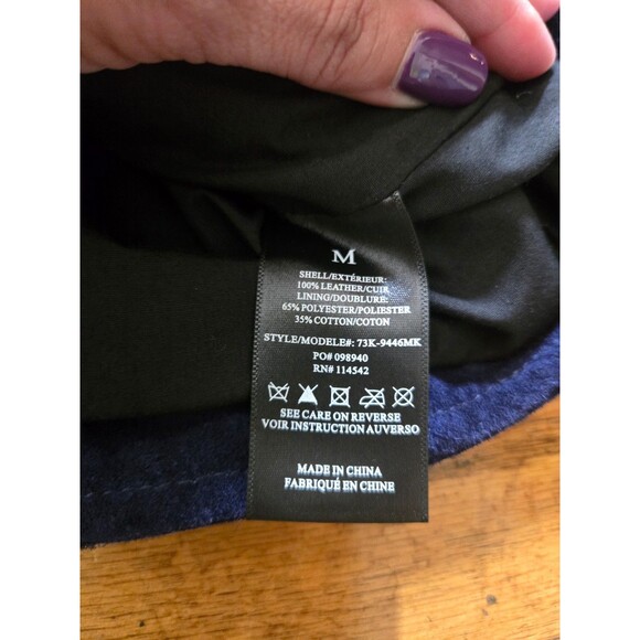 SL8 Women's Blue Suede Leather Moto Jacket Size Medium - Picture 3 of 8